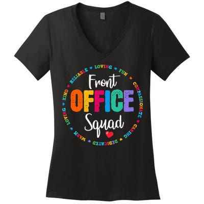 Cute School Secretary Admin Appreciation Front Office Squad Women's V-Neck T-Shirt