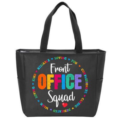 Cute School Secretary Admin Appreciation Front Office Squad Zip Tote Bag