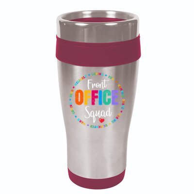Cute School Secretary Admin Appreciation Front Office Squad 16oz Travel Tumbler