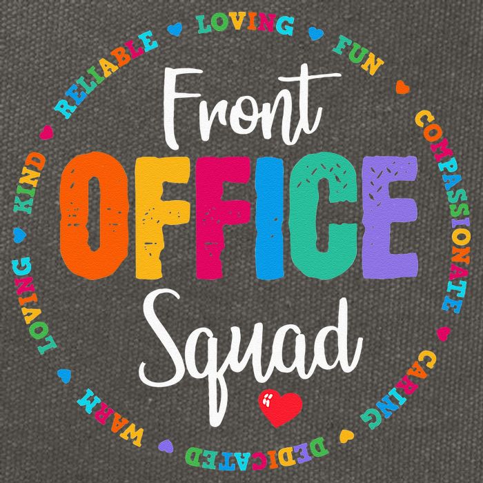 Cute School Secretary Admin Appreciation Front Office Squad Cotton Canvas Backpack