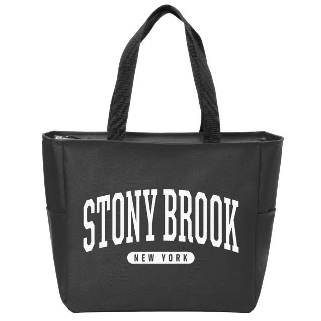 College Style Stony Brook New York Souvenir Gift Zip Tote Bag