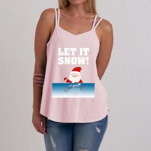 Cocaine Santa Sweater Adult Humor Funny Gag Gift Let It Snow Gift Women's Strappy Tank