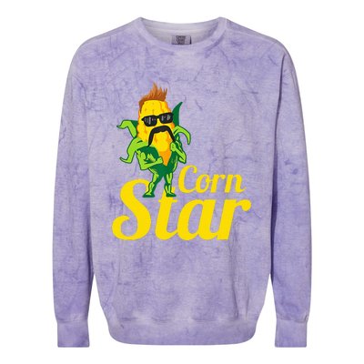 Corn Star Sunglasses Mustache Corn Colorblast Crewneck Sweatshirt