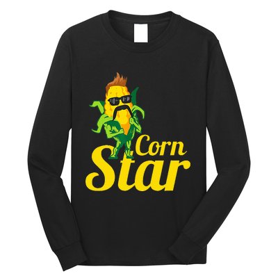 Corn Star Sunglasses Mustache Corn Long Sleeve Shirt