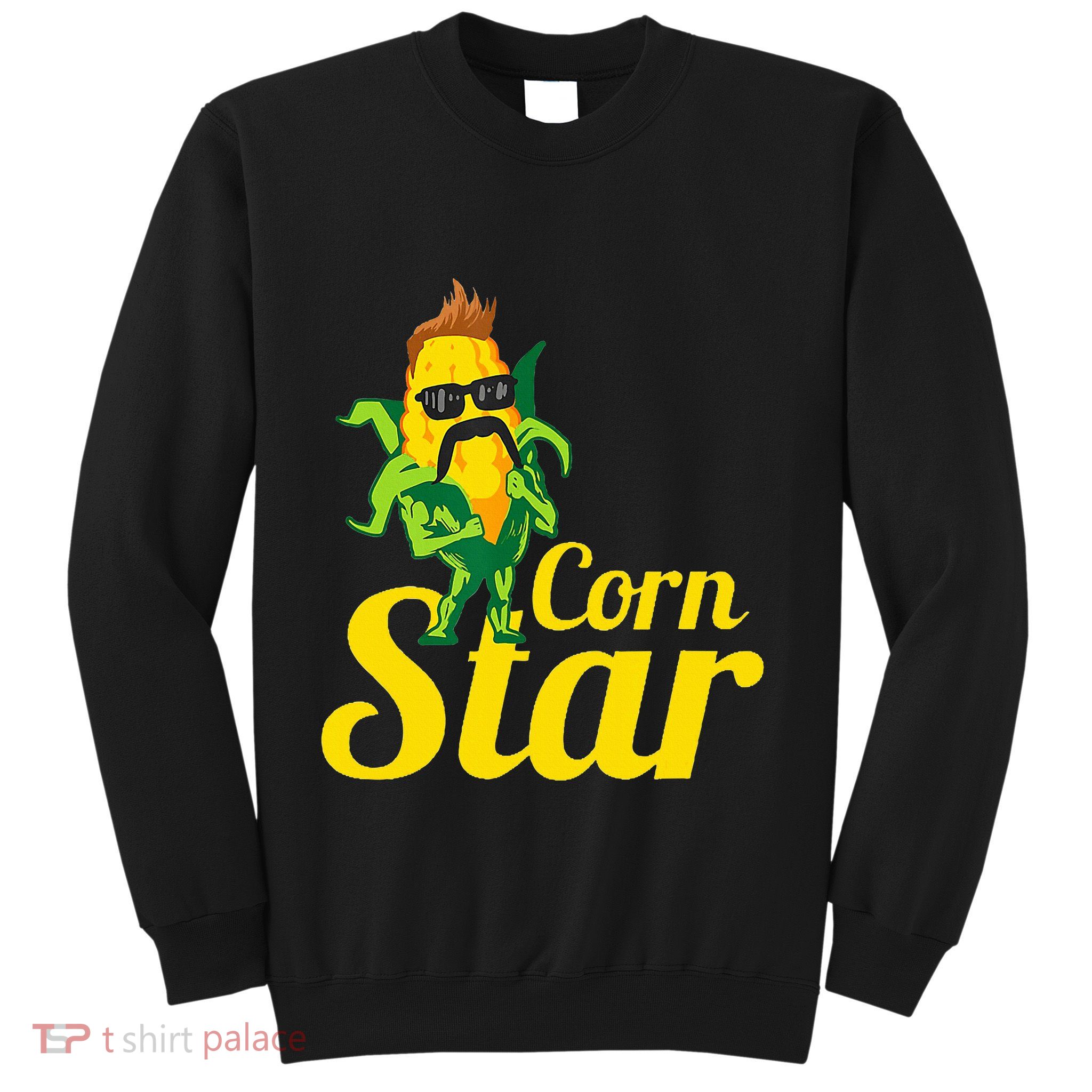 Corn Star Sunglasses Mustache Corn Sweatshirt