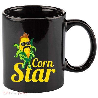Corn Star Sunglasses Mustache Corn 11oz C Handle Ceramic Mug