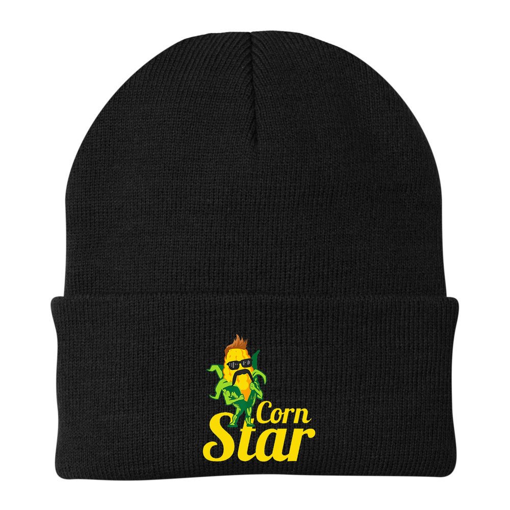 Corn Star Sunglasses Mustache Corn Beanie