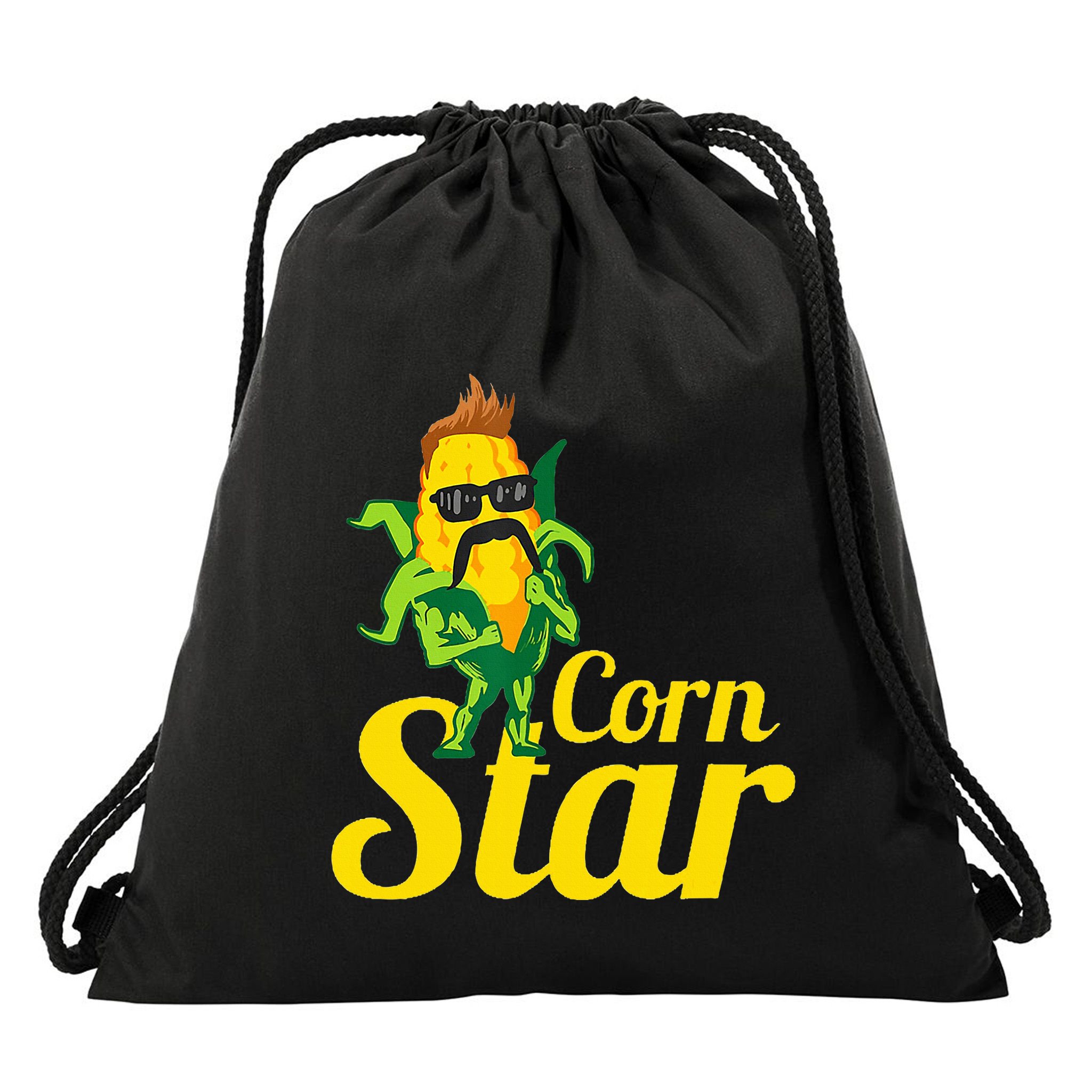 Corn Star Sunglasses Mustache Corn Drawstring Bag