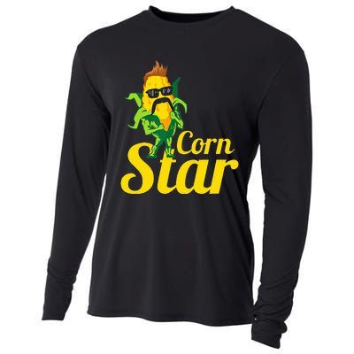 Corn Star Sunglasses Mustache Corn Cooling Performance Long Sleeve Crew