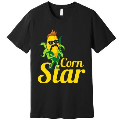 Corn Star Sunglasses Mustache Corn Premium T-Shirt