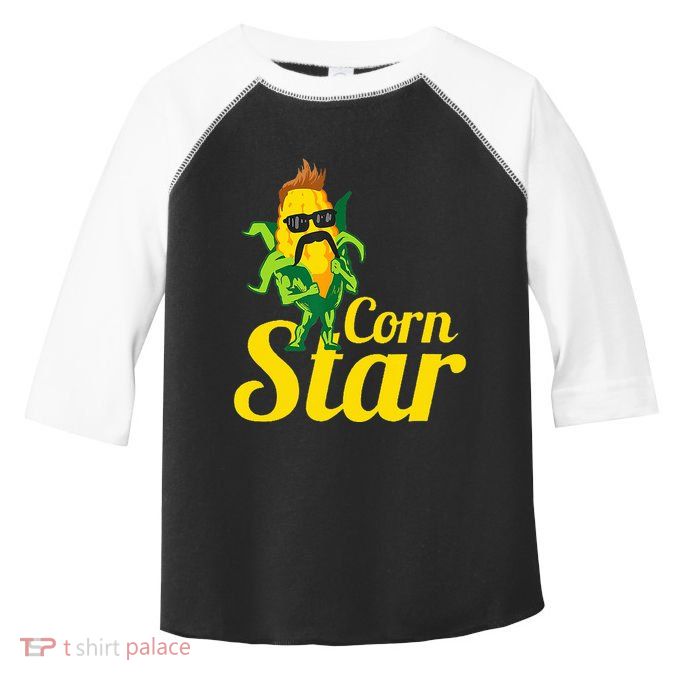 Corn Star Sunglasses Mustache Corn Toddler Fine Jersey T-Shirt
