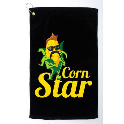 Corn Star Sunglasses Mustache Corn Golf Towel