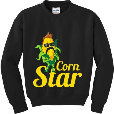Corn Star Sunglasses Mustache Corn Kids Sweatshirt