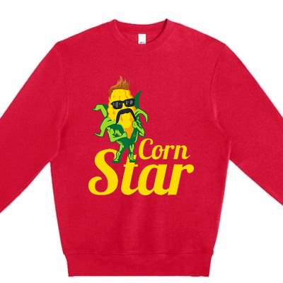 Corn Star Sunglasses Mustache Corn Premium Crewneck Sweatshirt