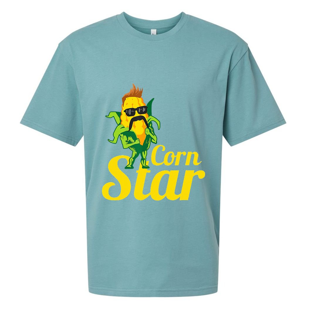 Corn Star Sunglasses Mustache Corn Sueded Cloud Jersey T-Shirt