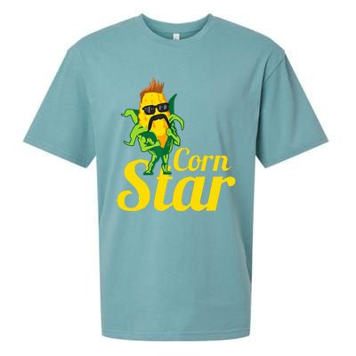 Corn Star Sunglasses Mustache Corn Sueded Cloud Jersey T-Shirt