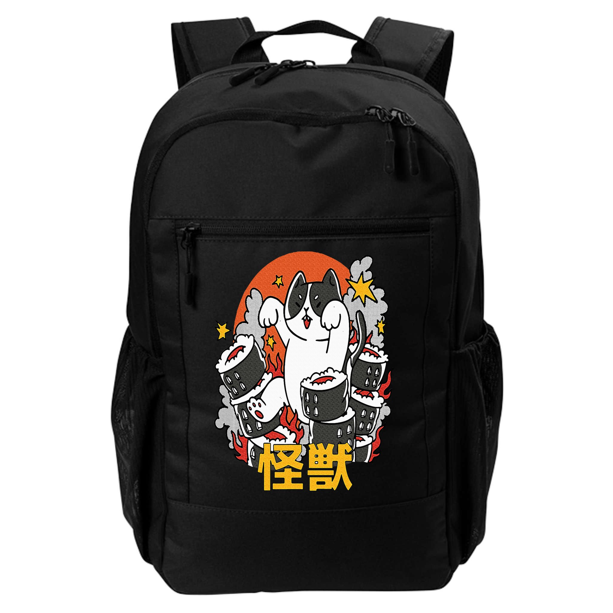 Catzilla Sunset Sushi Cat Japanese Backpack