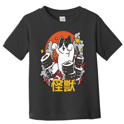 Catzilla Sunset Sushi Cat Japanese Toddler T-Shirt