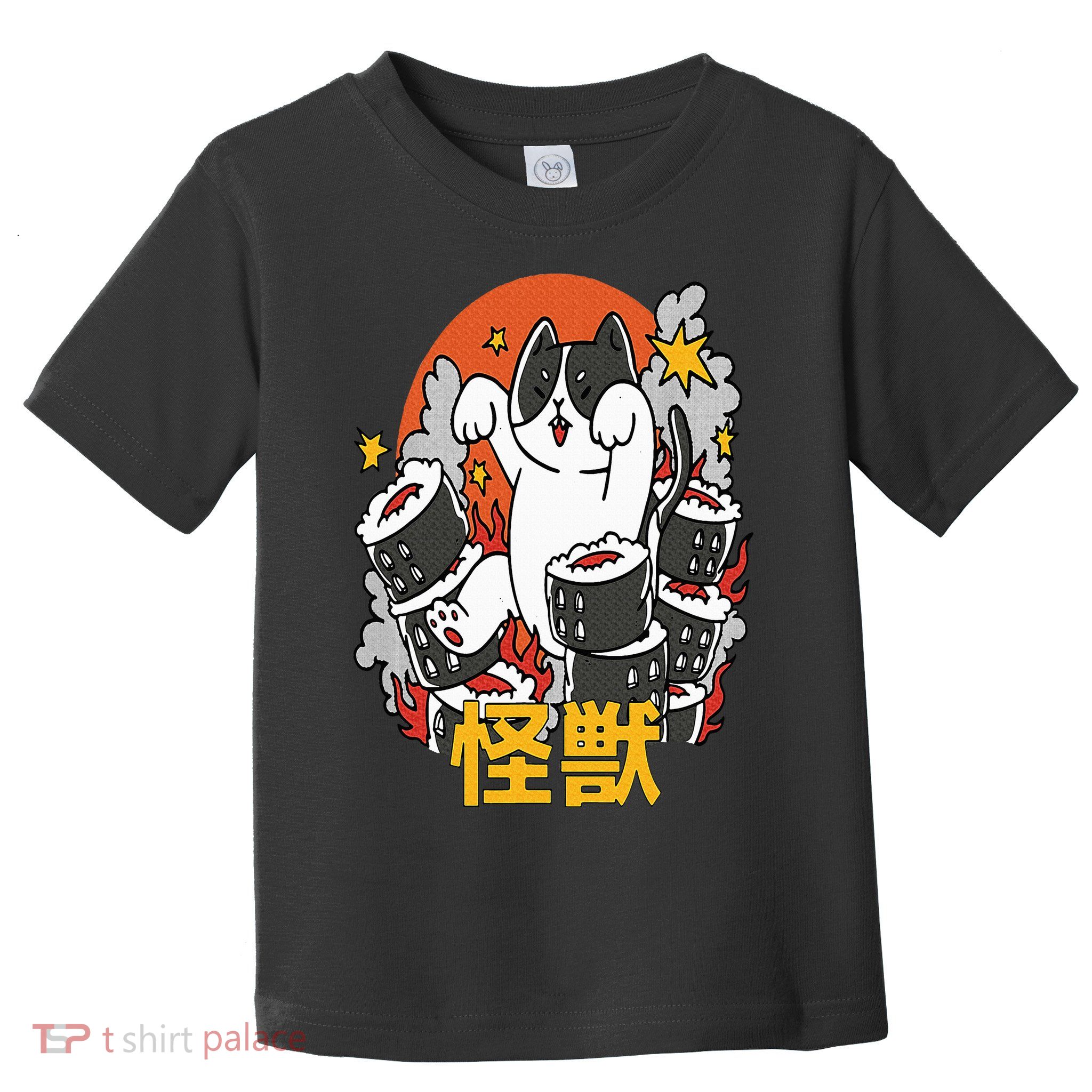 Catzilla Sunset Sushi Cat Japanese Toddler T-Shirt