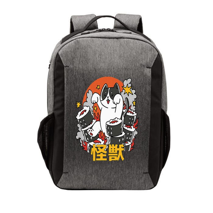 Catzilla Sunset Sushi Cat Japanese Vector Backpack