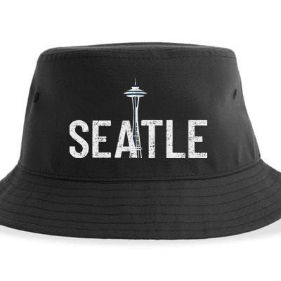 Cool Seattle Space Needle Souvenir Usa Washington Gift Sustainable Bucket Hat