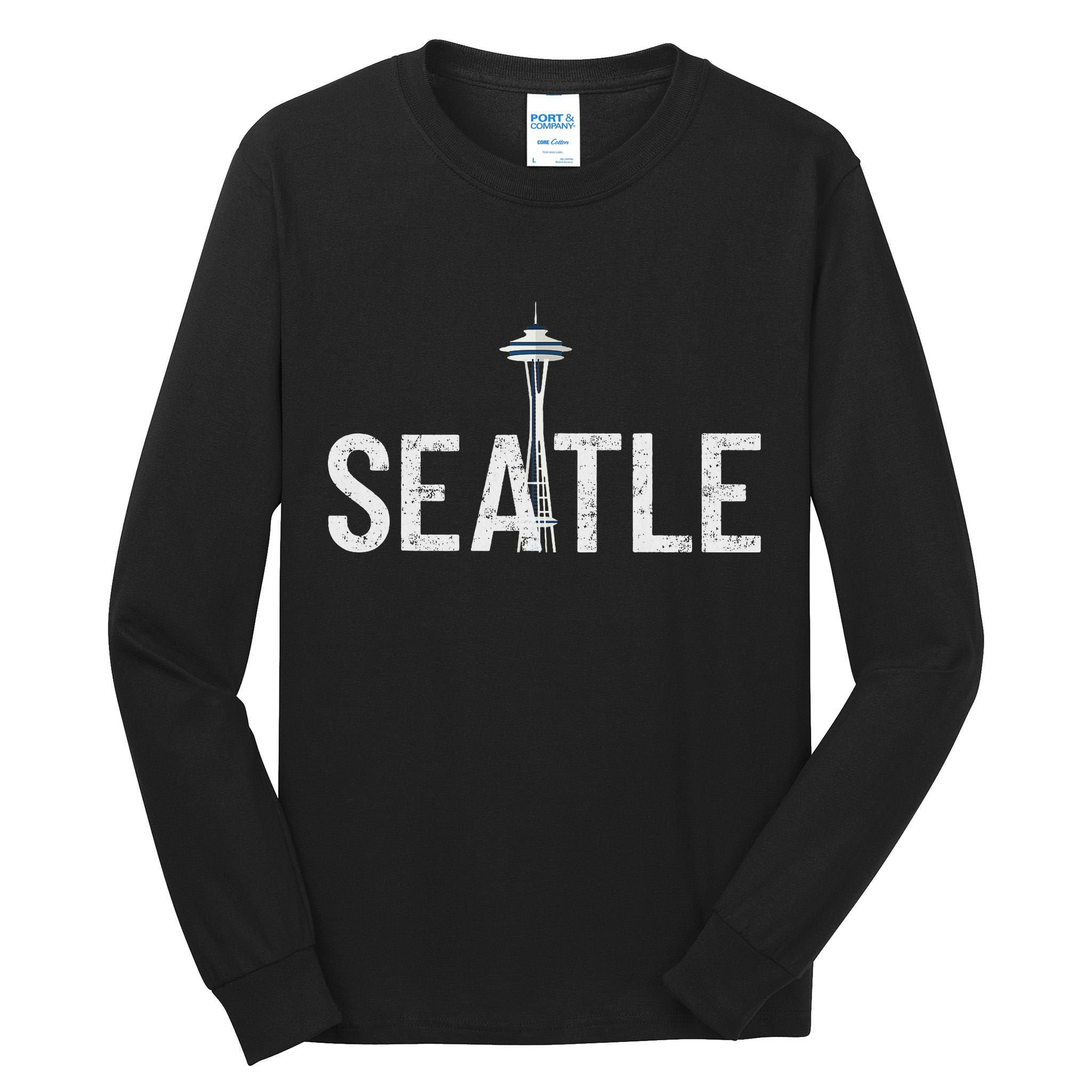 Cool Seattle Space Needle Souvenir Usa Washington Gift Tall Long Sleeve T-Shirt