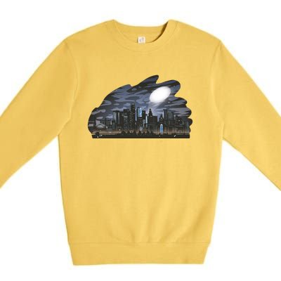 City Skyline Searchlight Premium Crewneck Sweatshirt