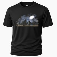 City Skyline Searchlight Cooling Performance Crew T-Shirt