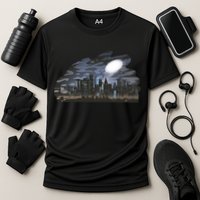 City Skyline Searchlight Cooling Performance Crew T-Shirt