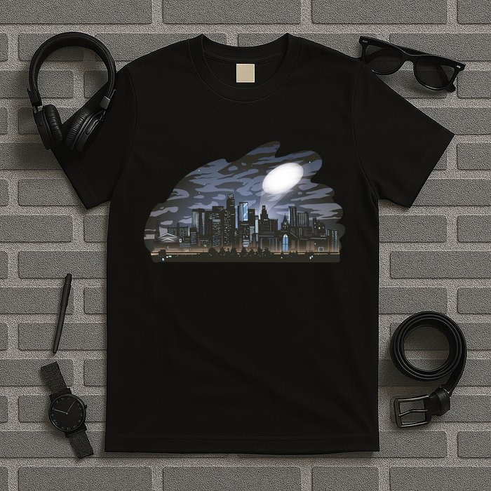 City Skyline Searchlight T-Shirt