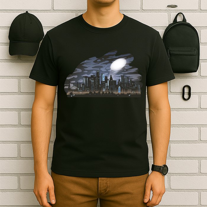 City Skyline Searchlight T-Shirt