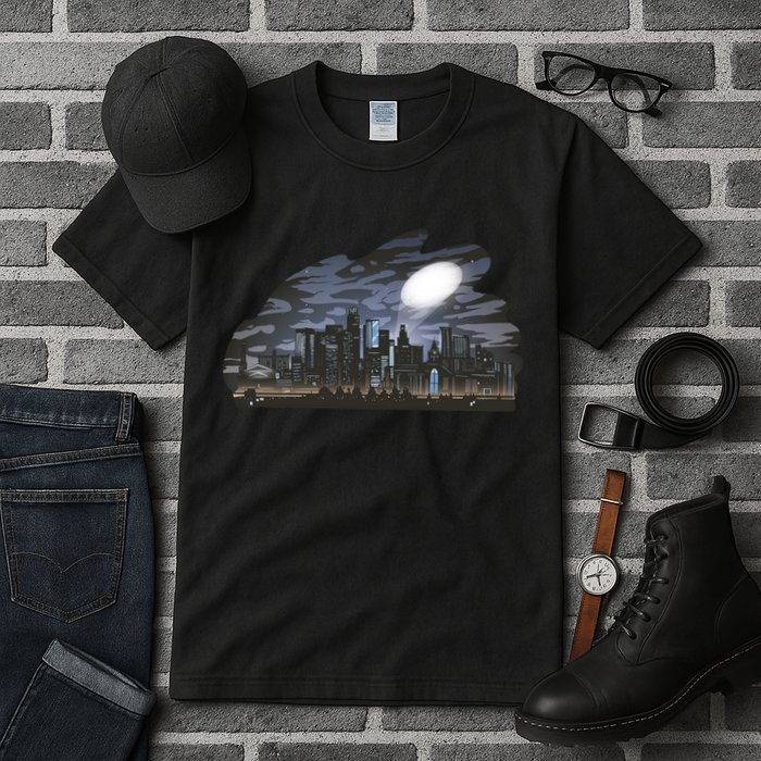 City Skyline Searchlight Tall T-Shirt