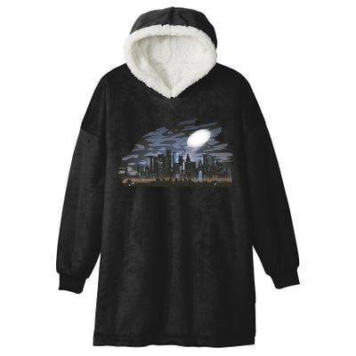 City Skyline Searchlight Hooded Wearable Blanket