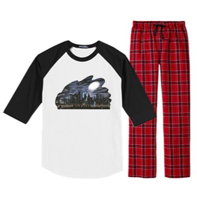 City Skyline Searchlight Raglan Sleeve Pajama Set