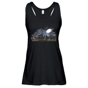 City Skyline Searchlight Ladies Essential Flowy Tank