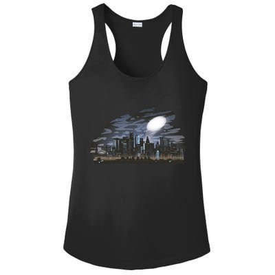City Skyline Searchlight Ladies PosiCharge Competitor Racerback Tank