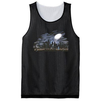 City Skyline Searchlight Mesh Reversible Basketball Jersey Tank