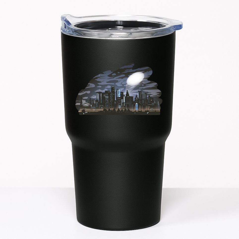 City Skyline Searchlight Tumbler