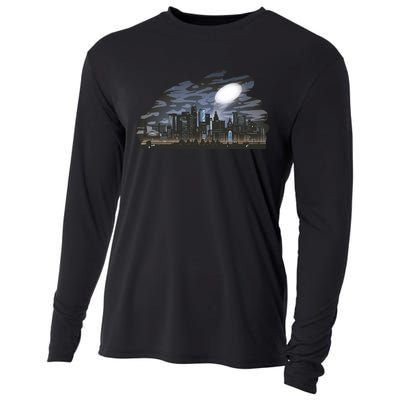 City Skyline Searchlight Cooling Performance Long Sleeve Crew