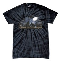 City Skyline Searchlight Tie-Dye T-Shirt