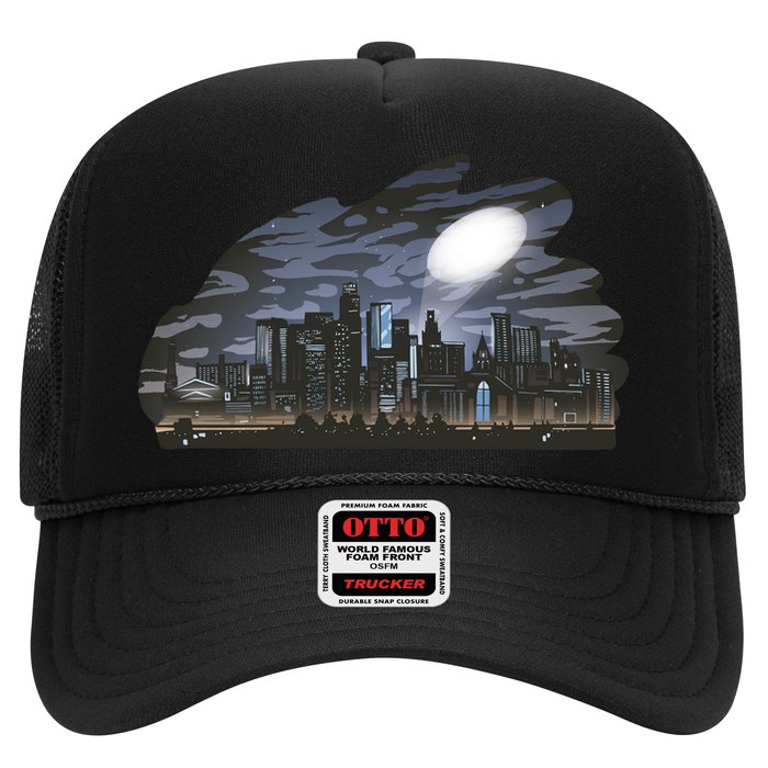 City Skyline Searchlight Trucker Hat