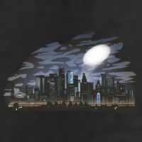 City Skyline Searchlight Trucker Hat