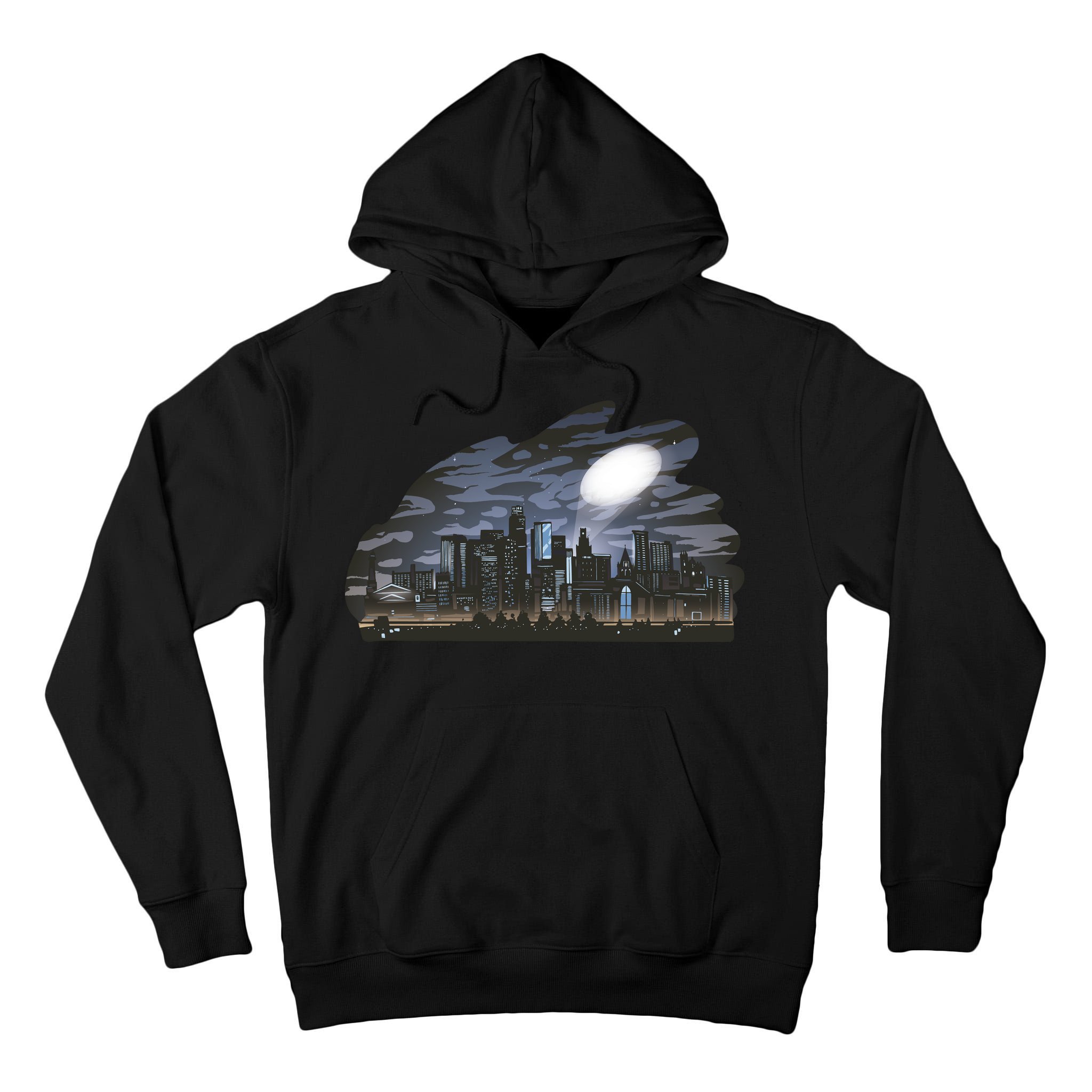 City Skyline Searchlight Tall Hoodie