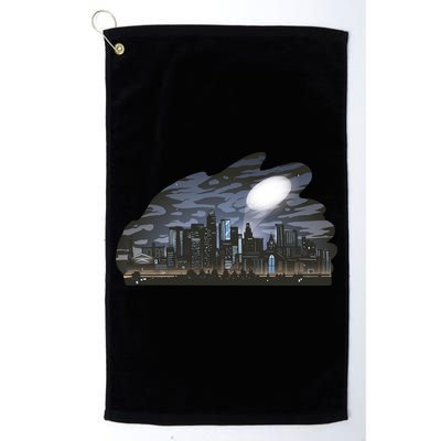 City Skyline Searchlight Golf Towel
