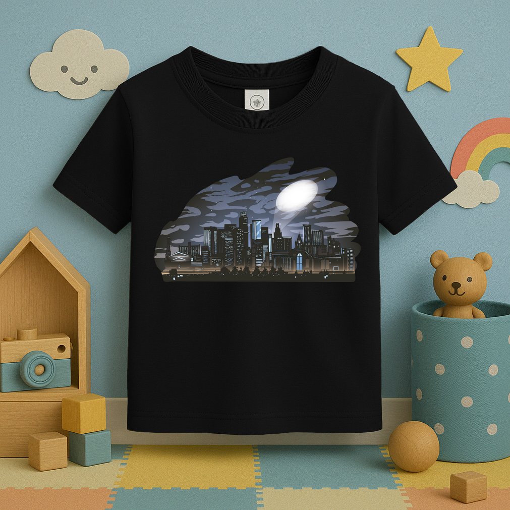 City Skyline Searchlight Toddler T-Shirt