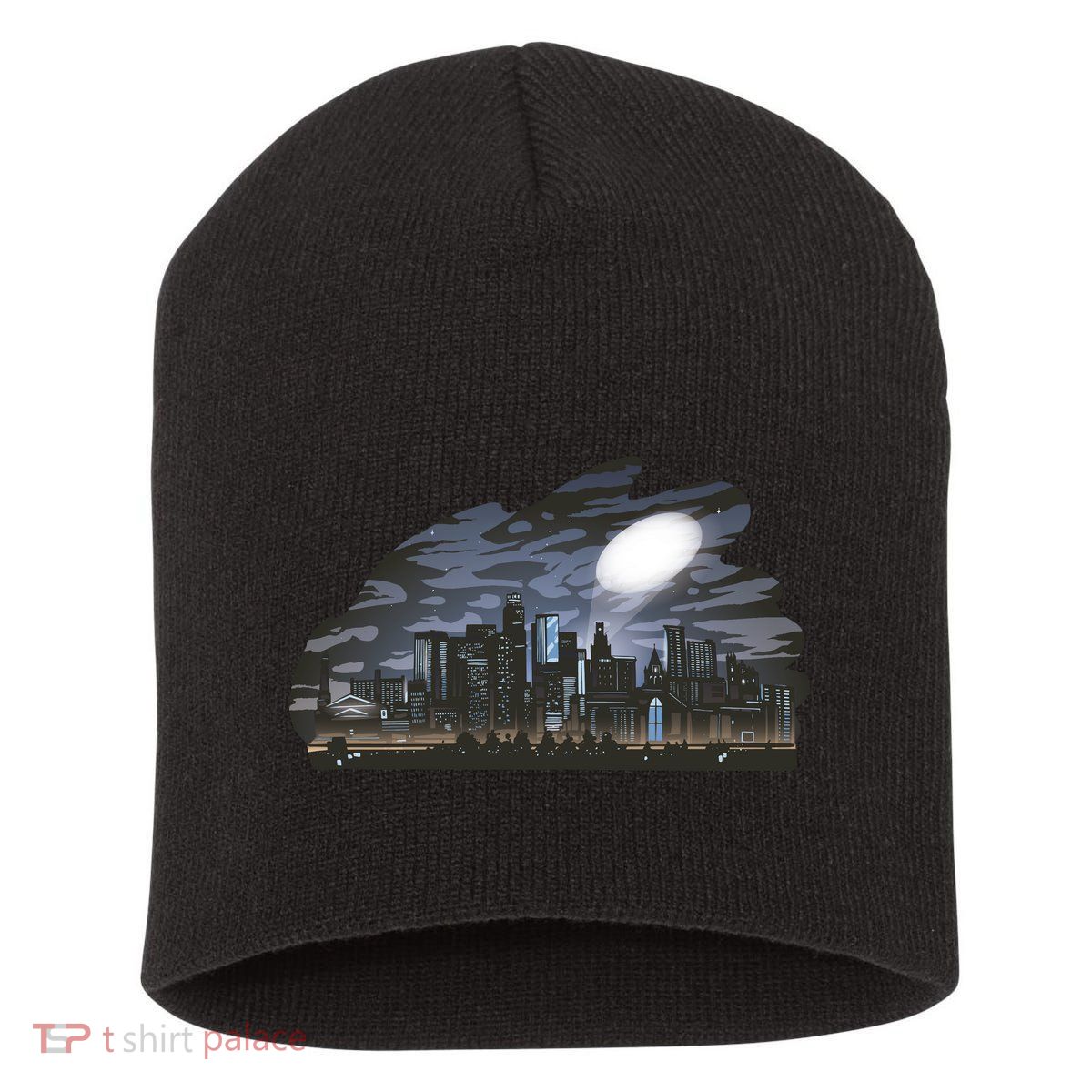 City Skyline Searchlight Short Acrylic Beanie