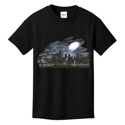 City Skyline Searchlight Kids T-Shirt