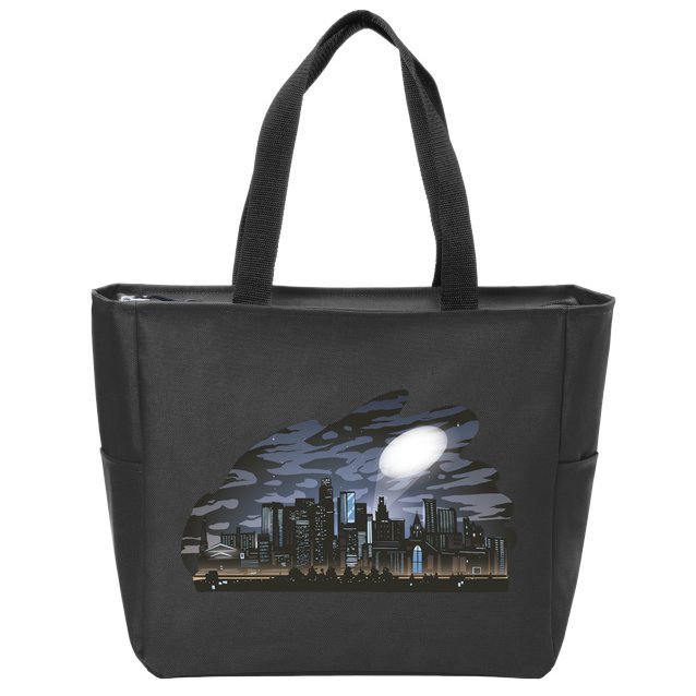 City Skyline Searchlight Zip Tote Bag