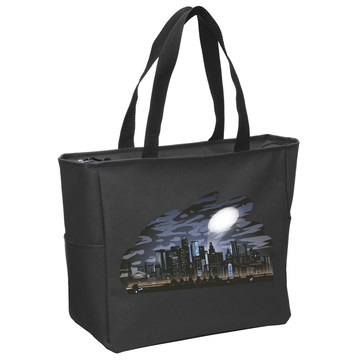 City Skyline Searchlight Zip Tote Bag