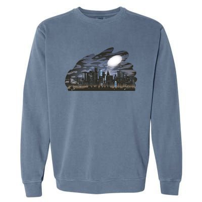 City Skyline Searchlight Garment-Dyed Sweatshirt